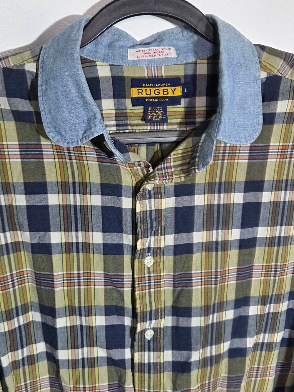 Rugby Ralph Lauren Men's Long Sleeve Shirt Striped, Size Large, Button-Down
